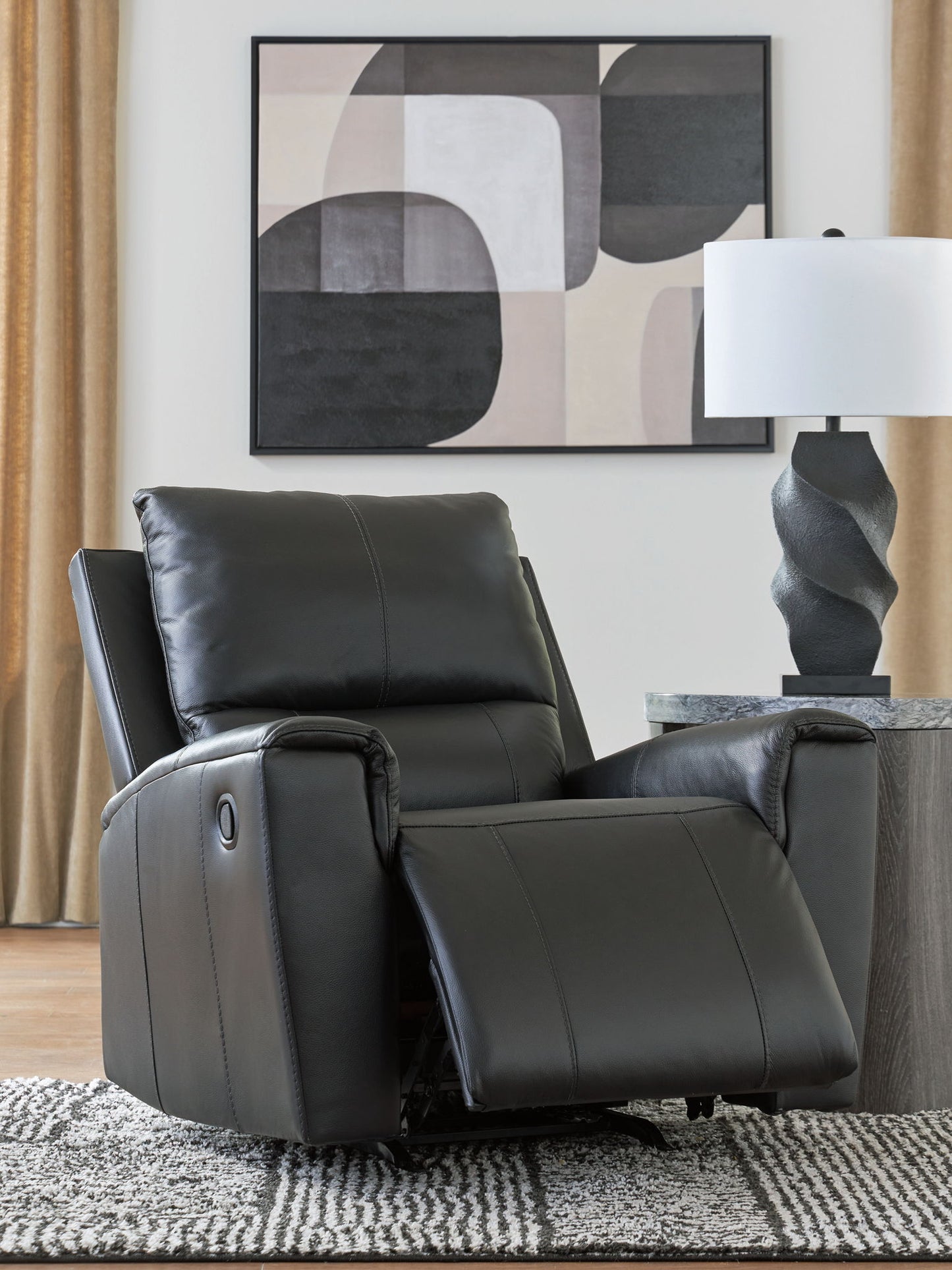Glossmore - Black - Rocker Recliner - Hornell Furniture Outlet