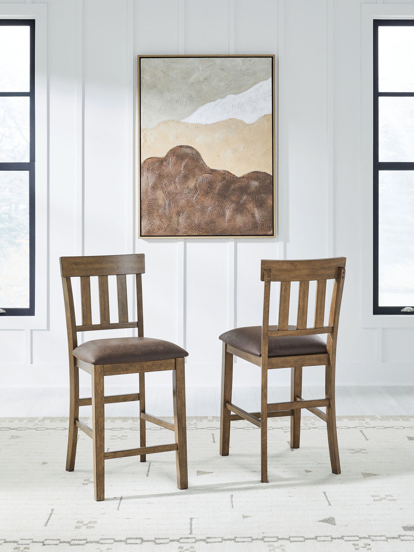 Urbinforte - Upholstered Barstool (Set of 2) - Light Brown - Hornell Furniture Outlet