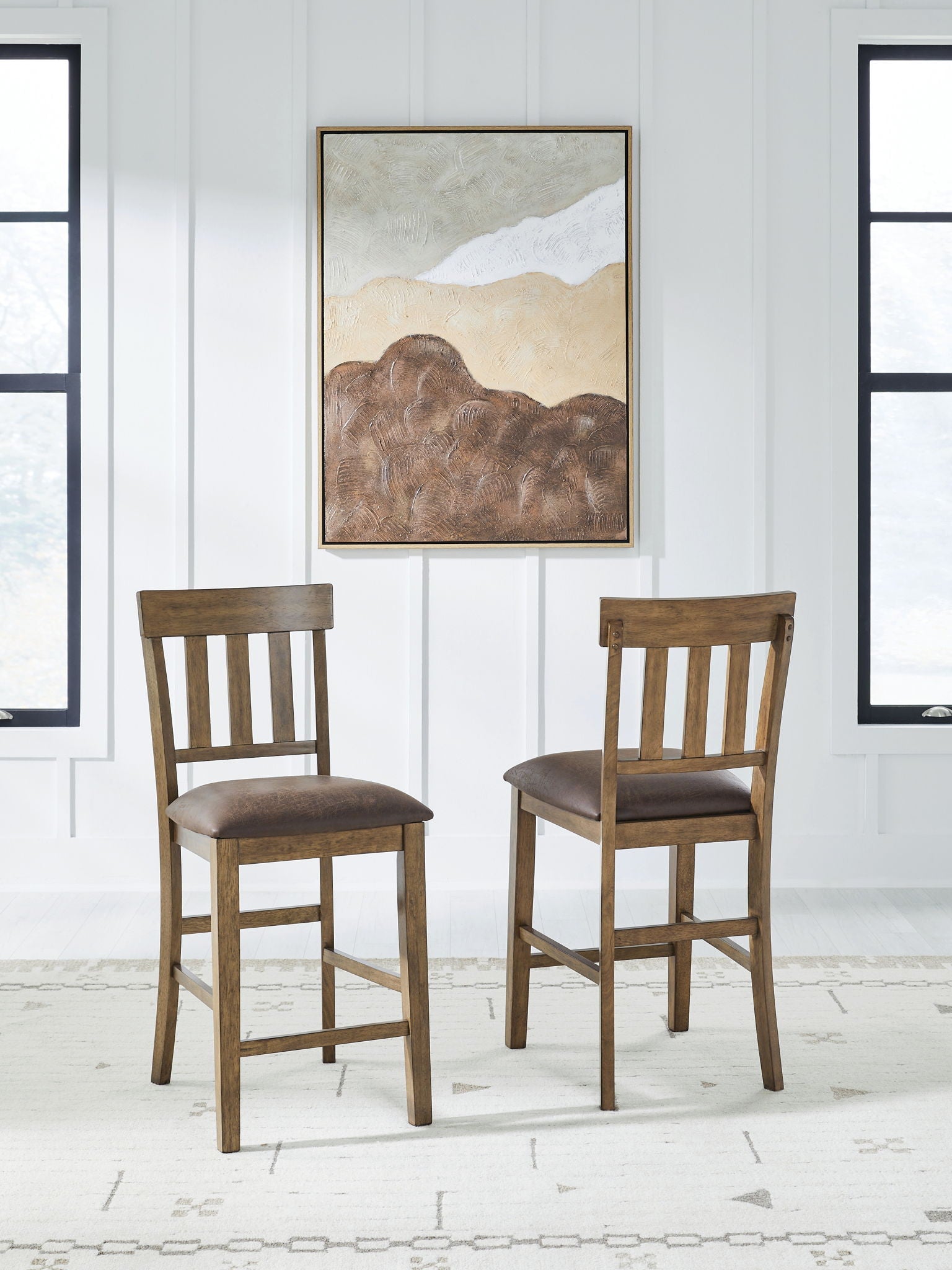 Urbinforte - Upholstered Barstool (Set of 2) - Light Brown - Hornell Furniture Outlet