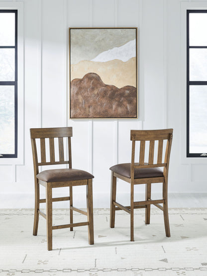 Urbinforte - Upholstered Barstool (Set of 2) - Light Brown - Hornell Furniture Outlet