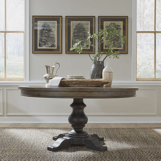 Americana Farmhouse - Pedestal Table - Light Brown - Hornell Furniture Outlet