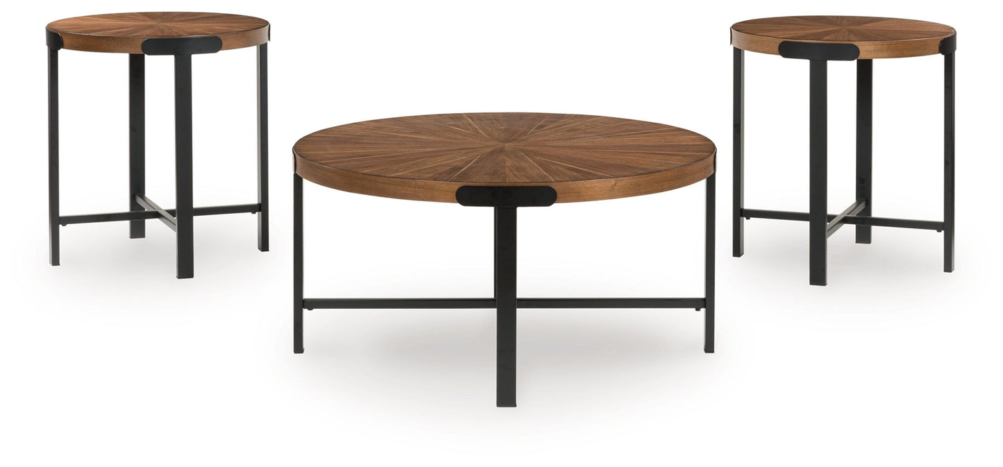 Crosstrail - Brown - Occasional Table Set (Set of 3) - Hornell Furniture Outlet