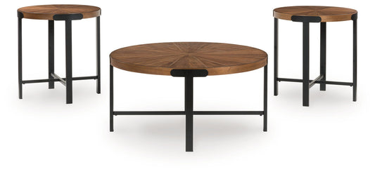 Crosstrail - Brown - Occasional Table Set (Set of 3) - Hornell Furniture Outlet