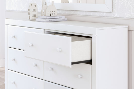 Mollviney - White - Six Drawer Dresser - Hornell Furniture Outlet