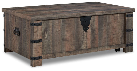 Hollum - Rustic Brown - Lift Top Cocktail Table - Hornell Furniture Outlet