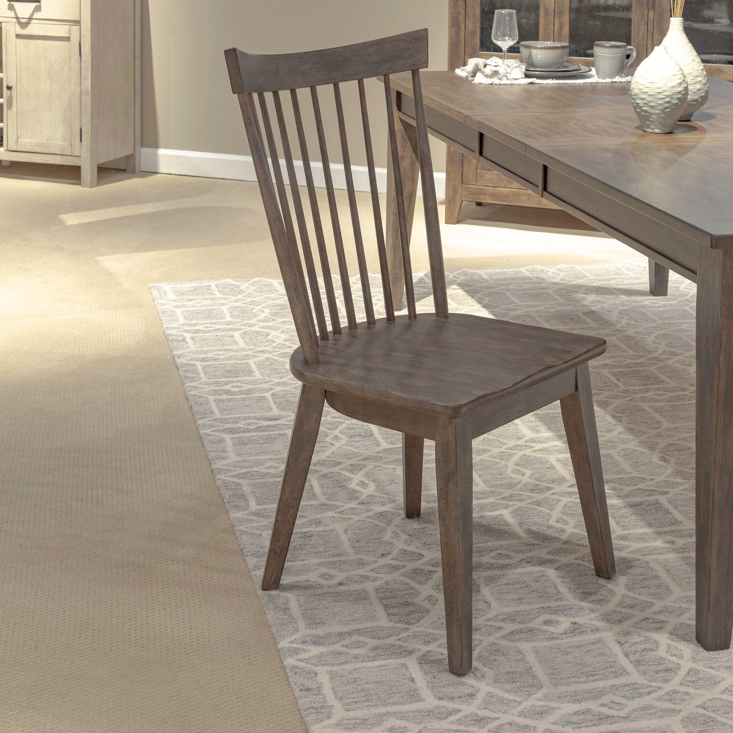 Midland Falls - Spindle Back Side Chair (RTA) - Dark Brown - Hornell Furniture Outlet