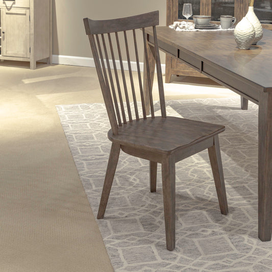 Midland Falls - Spindle Back Side Chair (RTA) - Dark Brown - Hornell Furniture Outlet