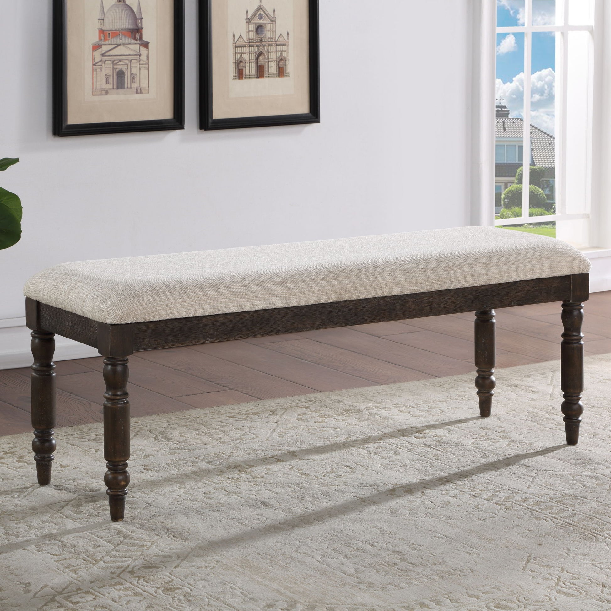 Hutchins - Dining Bench - Dark Brown - Hornell Furniture Outlet