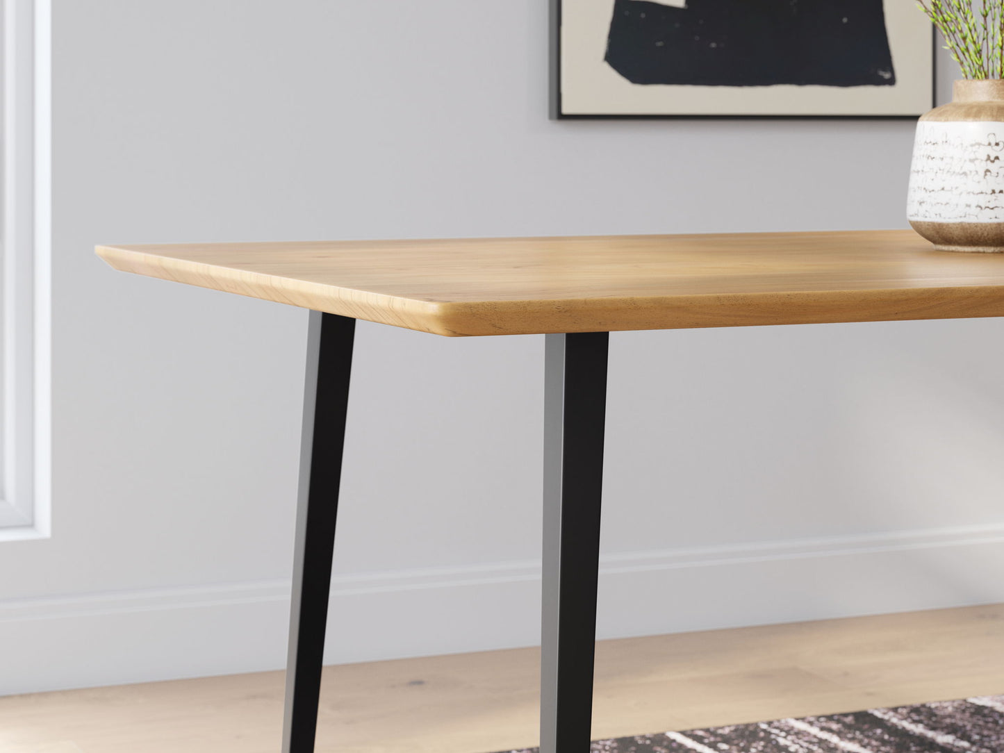 Gretlynn - Black / Natural - Rectangular Dining Room Table - Hornell Furniture Outlet
