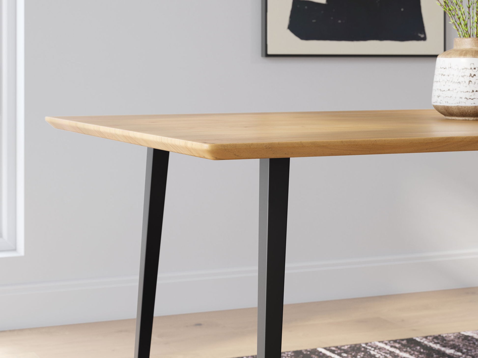 Gretlynn - Black / Natural - Rectangular Dining Room Table - Hornell Furniture Outlet