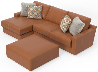 Minori - Italian Leather Sofa / Chaise And Cocktail Ottoman - Hornell Furniture Outlet