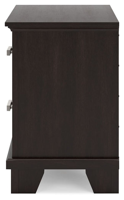 Covetown - Dark Brown - Two Drawer Night Stand - Hornell Furniture Outlet
