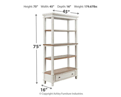 Realyn - Brown / White - Bookcase - Hornell Furniture Outlet