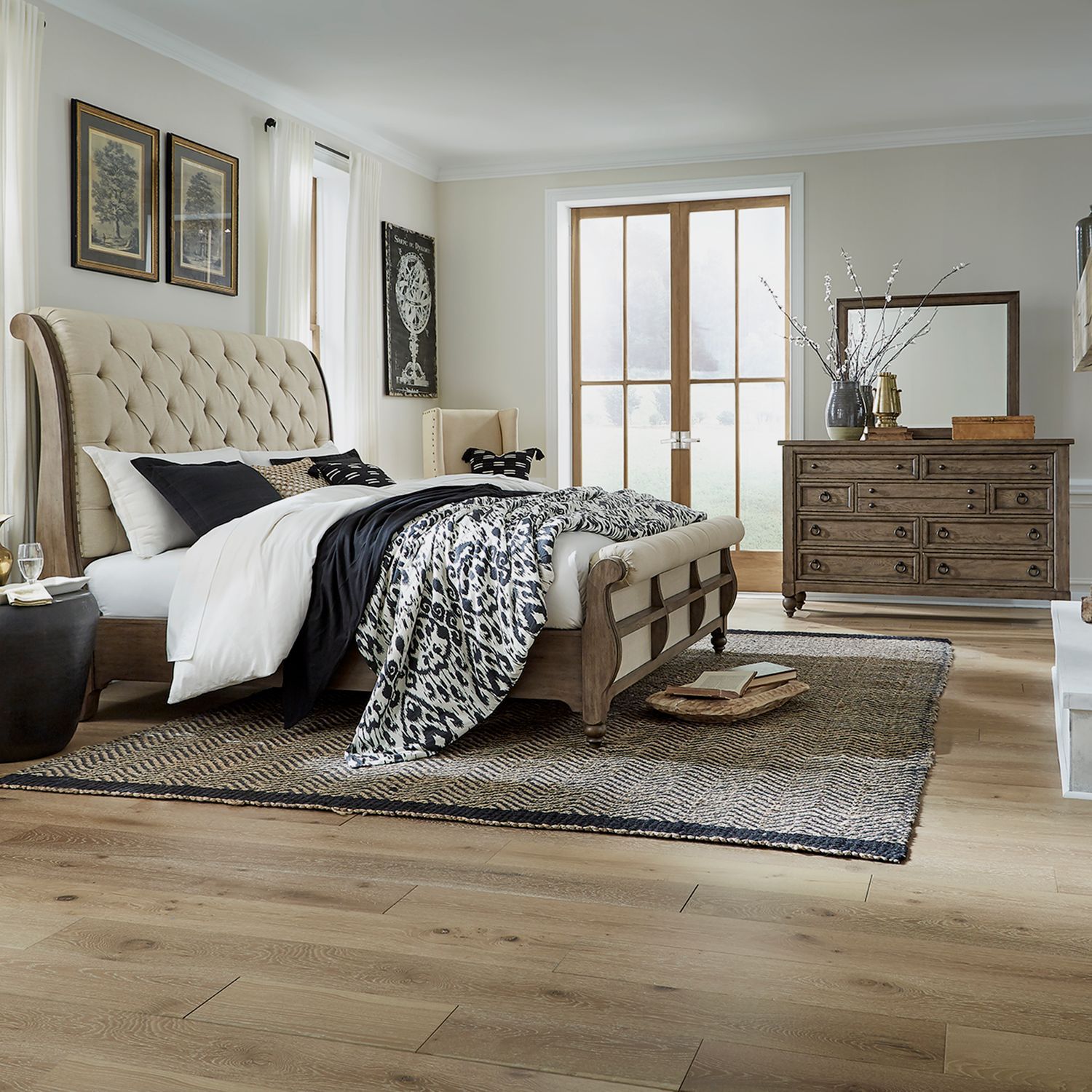 Americana Farmhouse - Sleigh Bedroom Set - Hornell Furniture Outlet