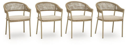 Orchard Beach - Arm Chair With Cushion (Set of 4) - Beige - Hornell Furniture Outlet