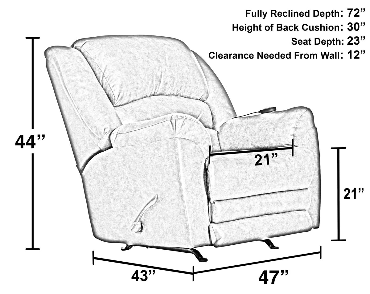 Hayden - Chaise Rocker Recliner With Heat / Massage & Oversize Xtra Comfort Footrest