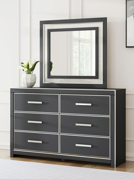 Zuraleus - Black - Six Drawer Dresser - Hornell Furniture Outlet