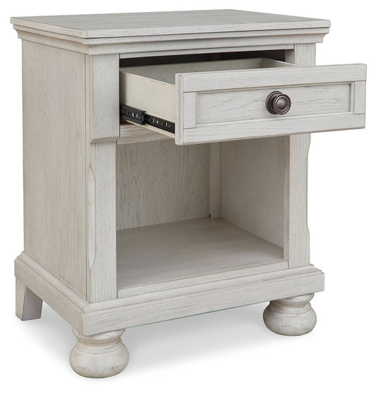 Robbinsdale - Antique White - One Drawer Night Stand - Hornell Furniture Outlet