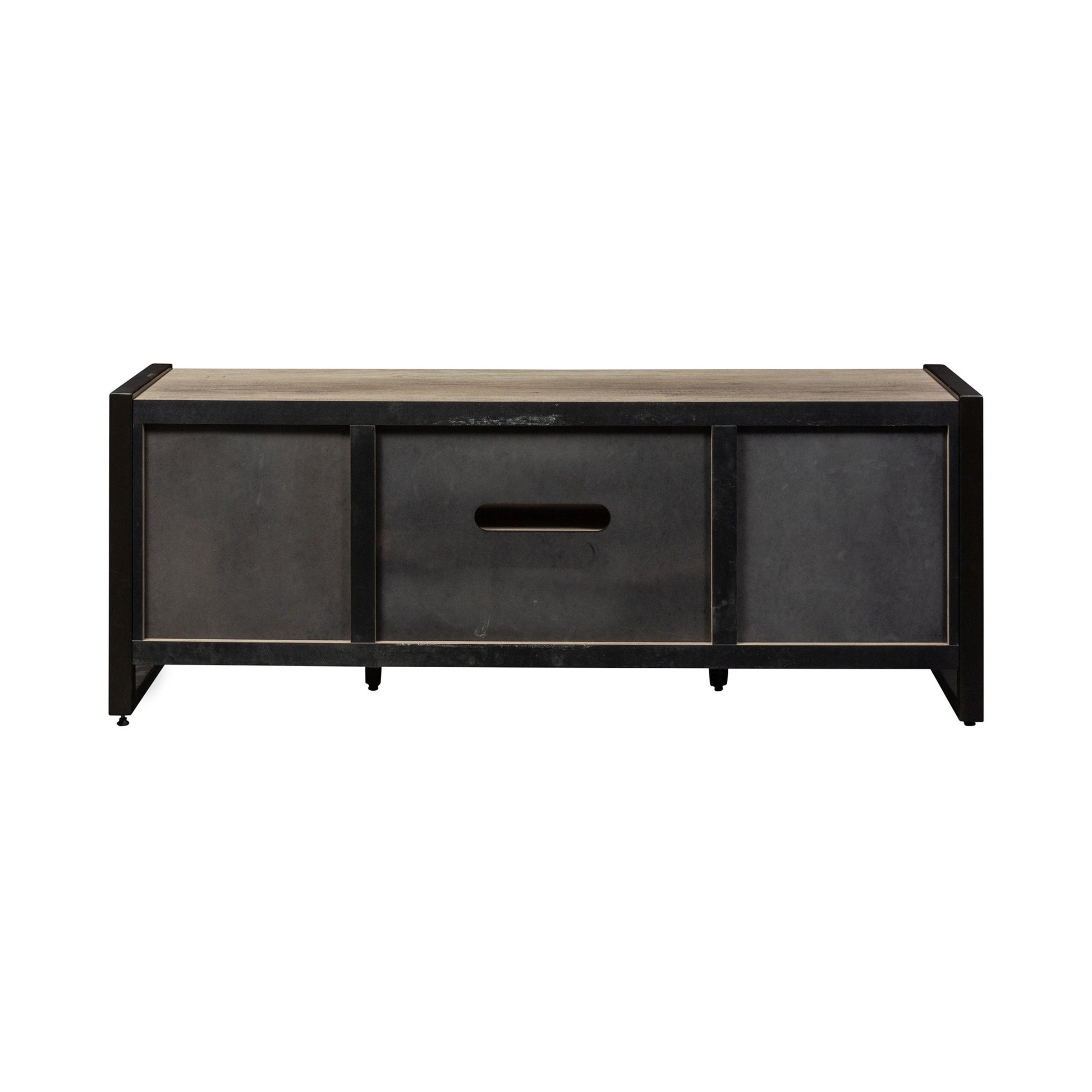 Sun Valley - 64" TV Console With Faux Metal - Light Brown - Hornell Furniture Outlet
