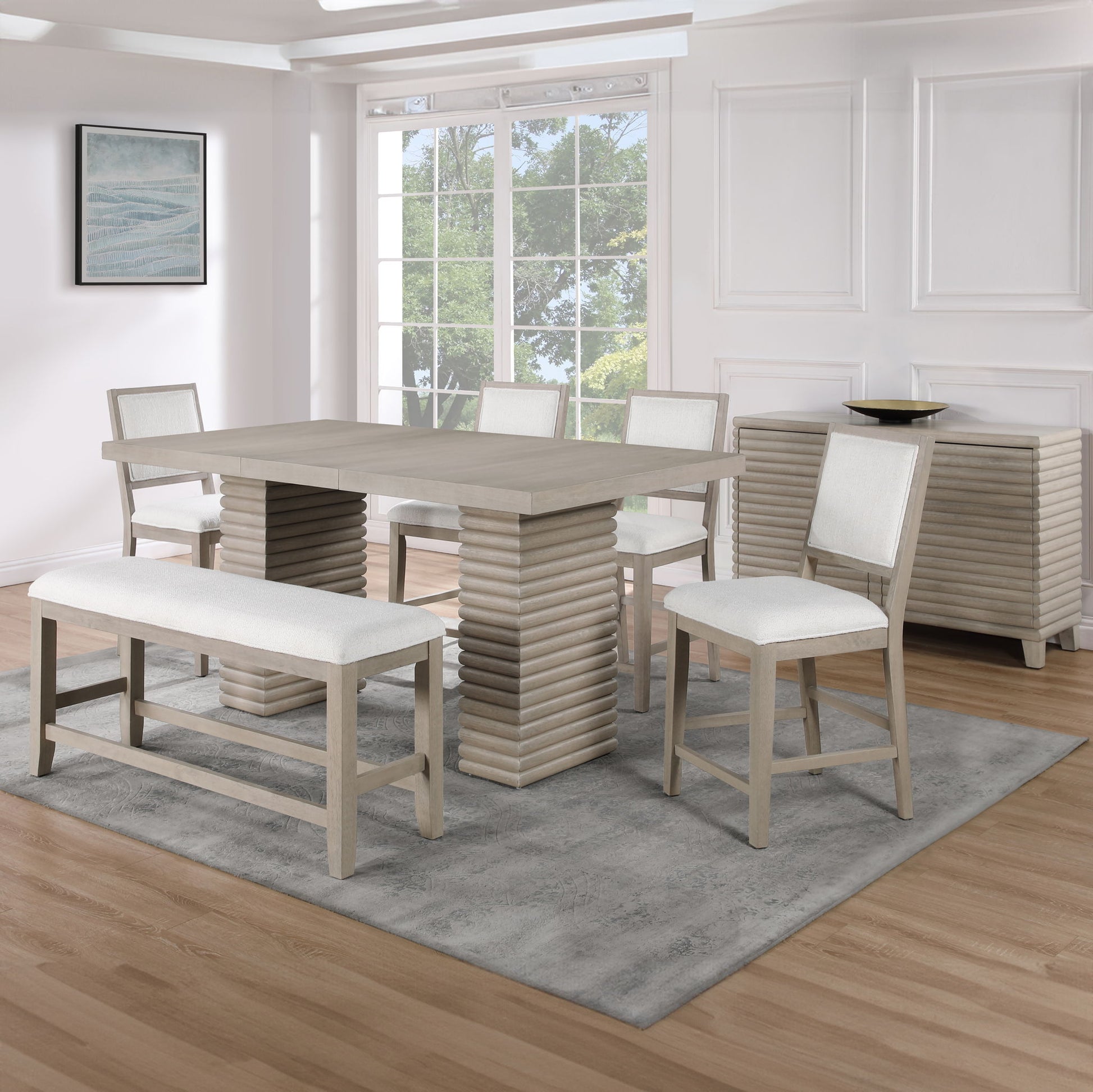 Lily - Counter Bench - Gray - Hornell Furniture Outlet