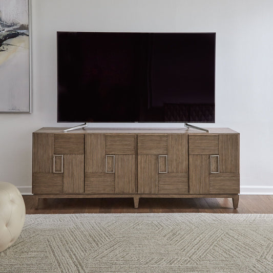 Serenity - 82" Accent TV Console - Burnished Beige - Hornell Furniture Outlet
