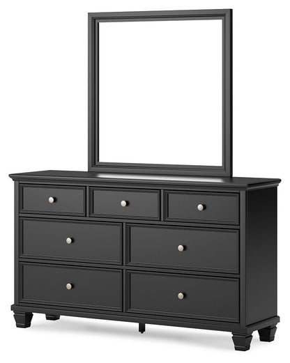 Lanolee - Black - Dresser And Mirror - Hornell Furniture Outlet
