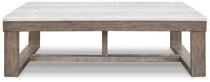 Loyaska - Brown / Ivory - Rectangular Cocktail Table - Hornell Furniture Outlet