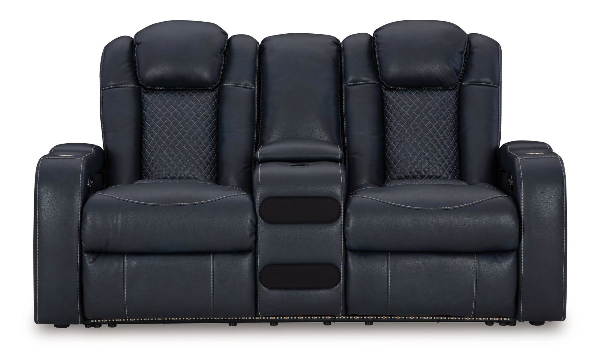 Fyne - dyme - Power Reclining Loveseat With Console/Adj Hdrst - Hornell Furniture Outlet