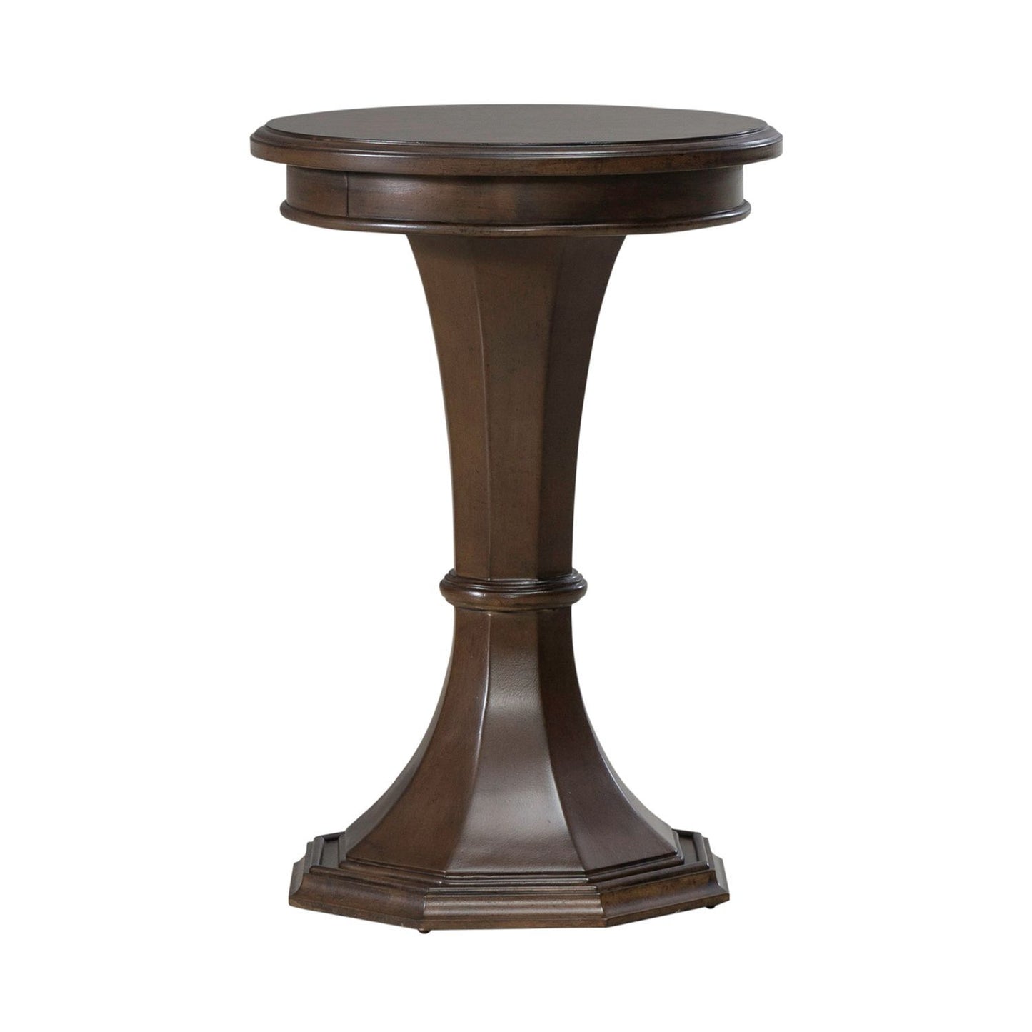 Arden Road - Round Chairside Table - Satin Cherry - Hornell Furniture Outlet