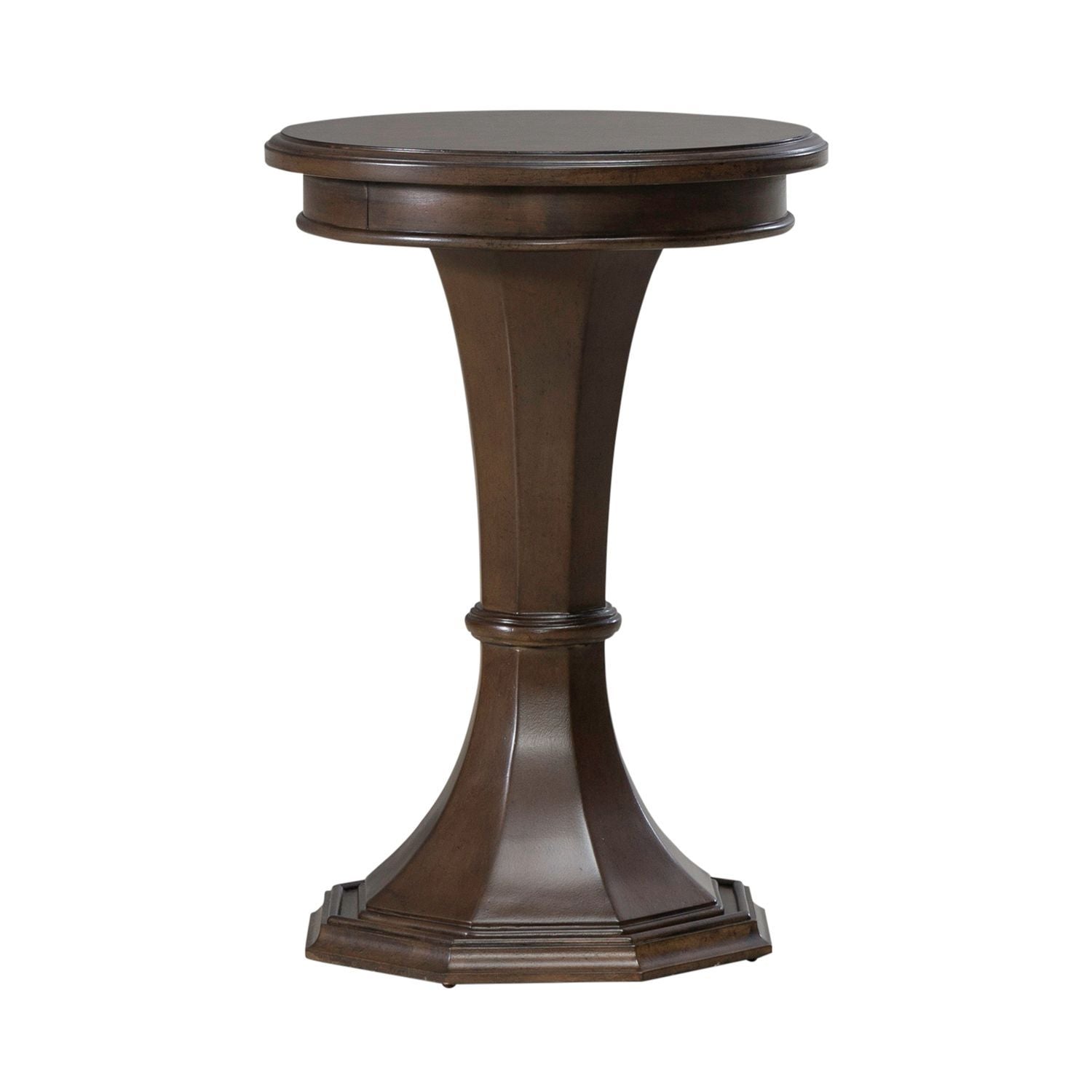 Arden Road - Round Chairside Table - Satin Cherry - Hornell Furniture Outlet