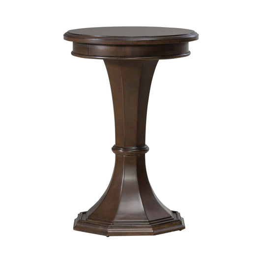 Arden Road - Round Chairside Table - Satin Cherry - Hornell Furniture Outlet