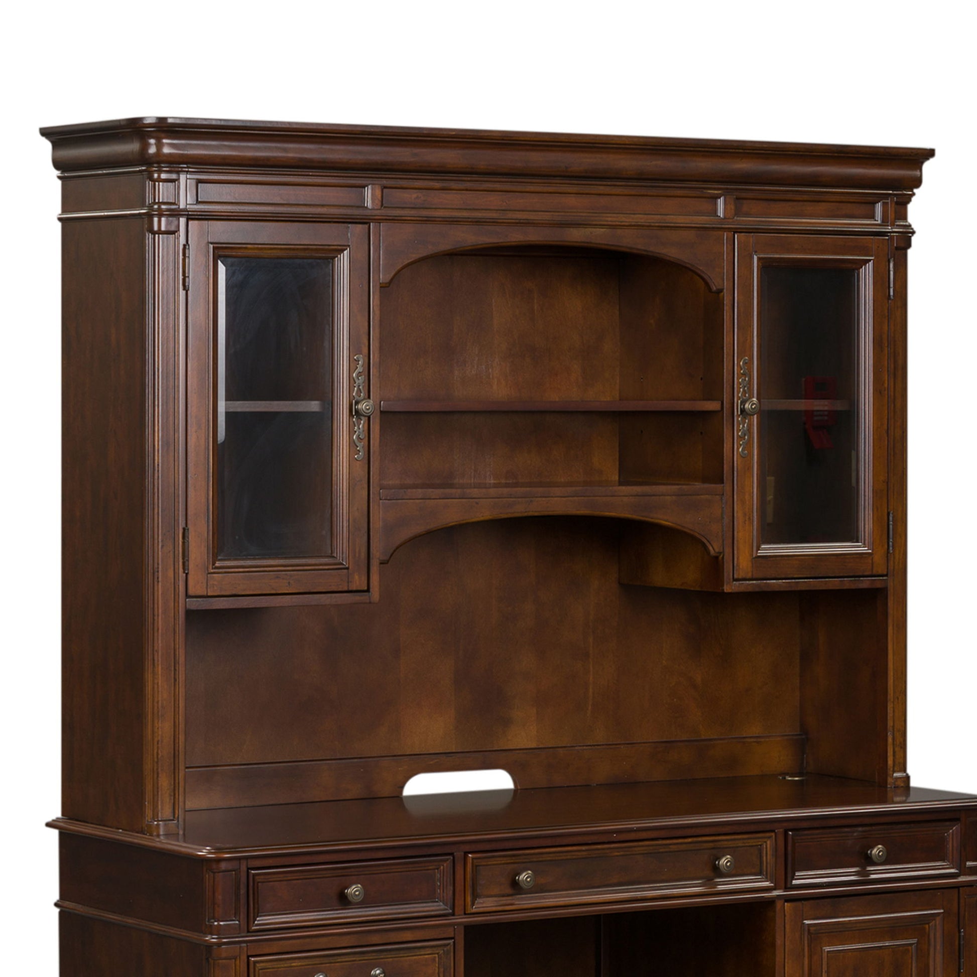 Brayton Manor - Jr Executive Credenza Hutch - Dark Brown - Hornell Furniture Outlet