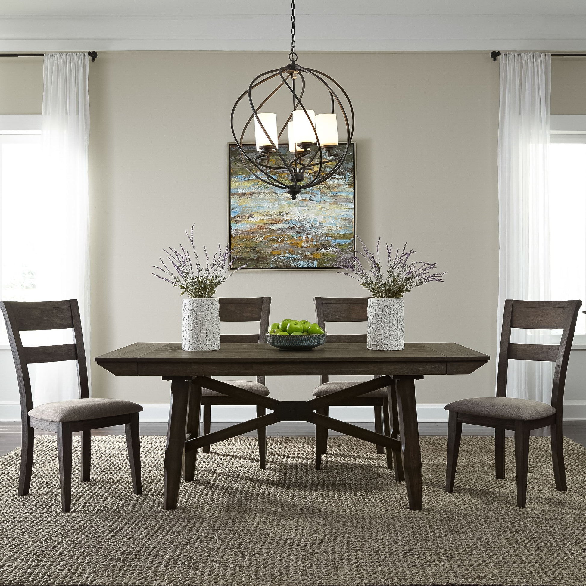 Double Bridge - Trestle Table Set - Hornell Furniture Outlet