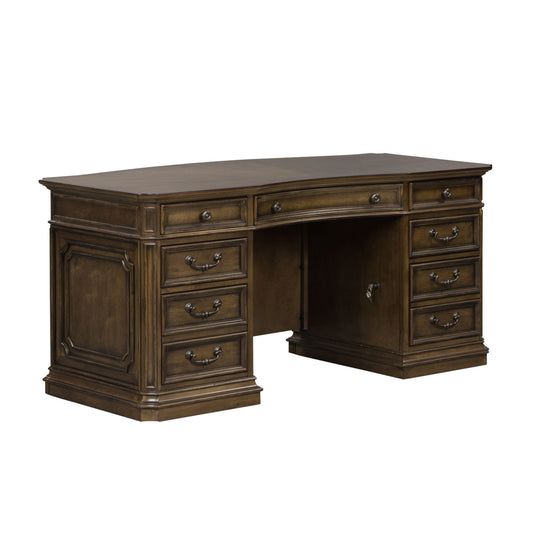 Amelia - 5 Piece Home Office Jr Executive Set - Dark Brown - Hornell Furniture Outlet