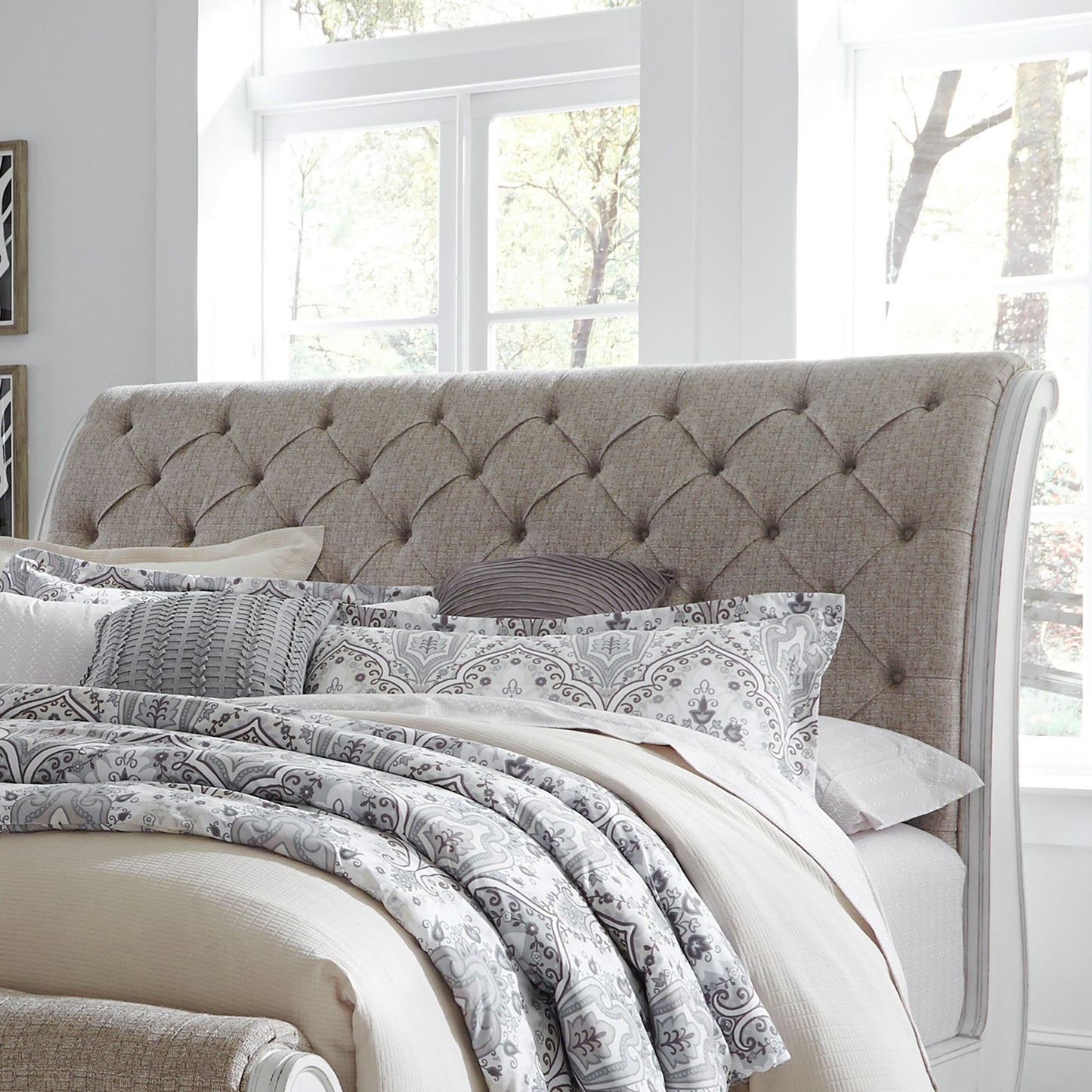 Magnolia Manor - Uph Sleigh Headboard - Hornell Furniture Outlet