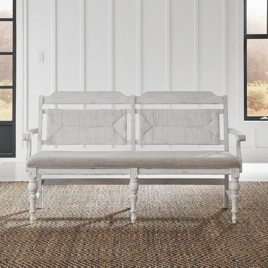 River Place - Panel Back Bench (RTA) - White - Hornell Furniture Outlet