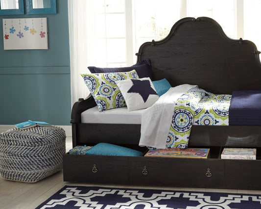 Chevron - Blue - Pouf - Hornell Furniture Outlet