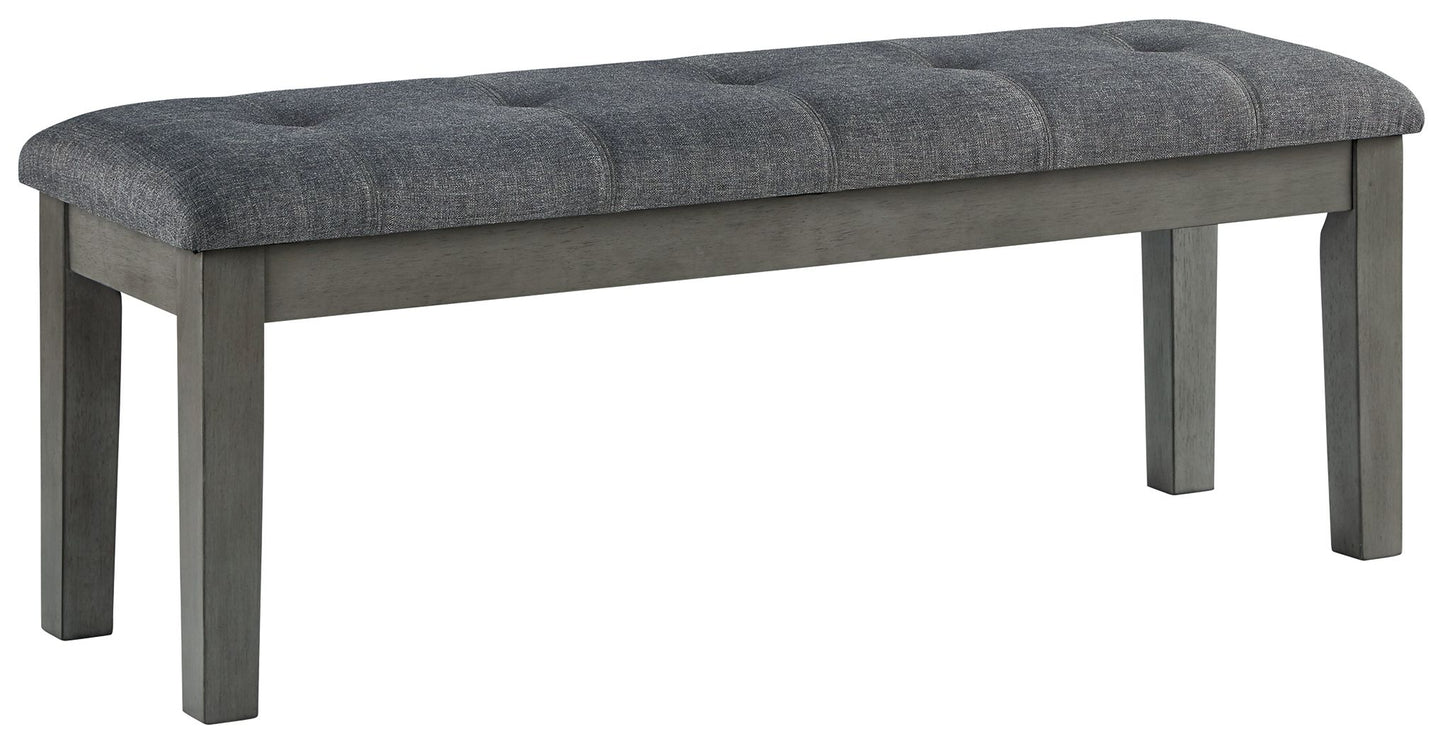 Hallanden - Black / Gray - Large UPH Dining Room Bench - Hornell Furniture Outlet