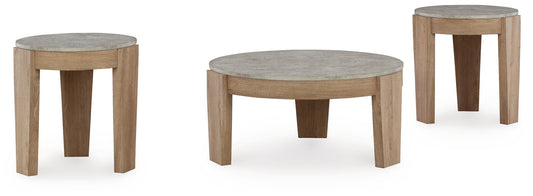 Guystone - Light Brown - Occasional Table Set (Set of 3) - Hornell Furniture Outlet
