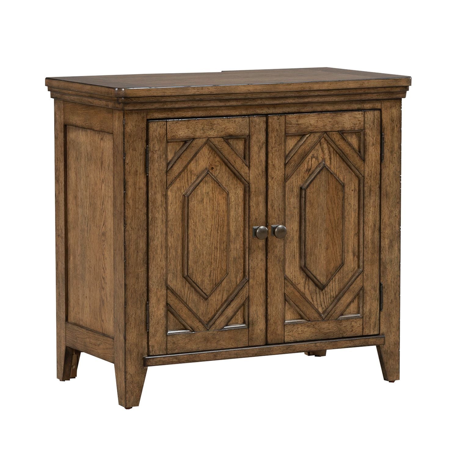 Carolina Park - 2 Door Bedside Chest With Charging Station - Brown - Hornell Furniture Outlet