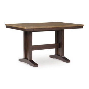 Rylandeen - Light Brown / Dark Brown - Rectangular Dining Room Counter Height Extension Table - Hornell Furniture Outlet
