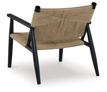 Halfmore - Black / Natural - Accent Chair - Hornell Furniture Outlet