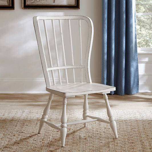 Magnolia Manor - Windsor Back Side Chair (RTA) - White - Hornell Furniture Outlet