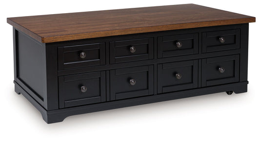 Wildenauer - Brown / Black - Lift Top Cocktail Table - Hornell Furniture Outlet