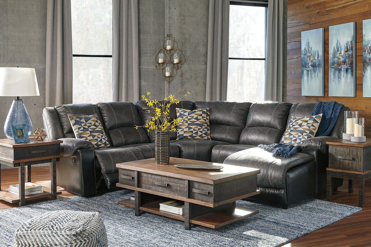 Nantahala - Reclining Sectional With Chaise - Hornell Furniture Outlet
