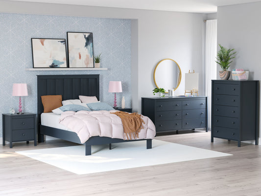 Simmenfort - Navy Blue - Two Drawer Night Stand - Hornell Furniture Outlet