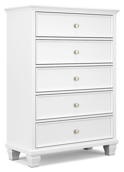 Fortman - White - Five Drawer Chest - Hornell Furniture Outlet
