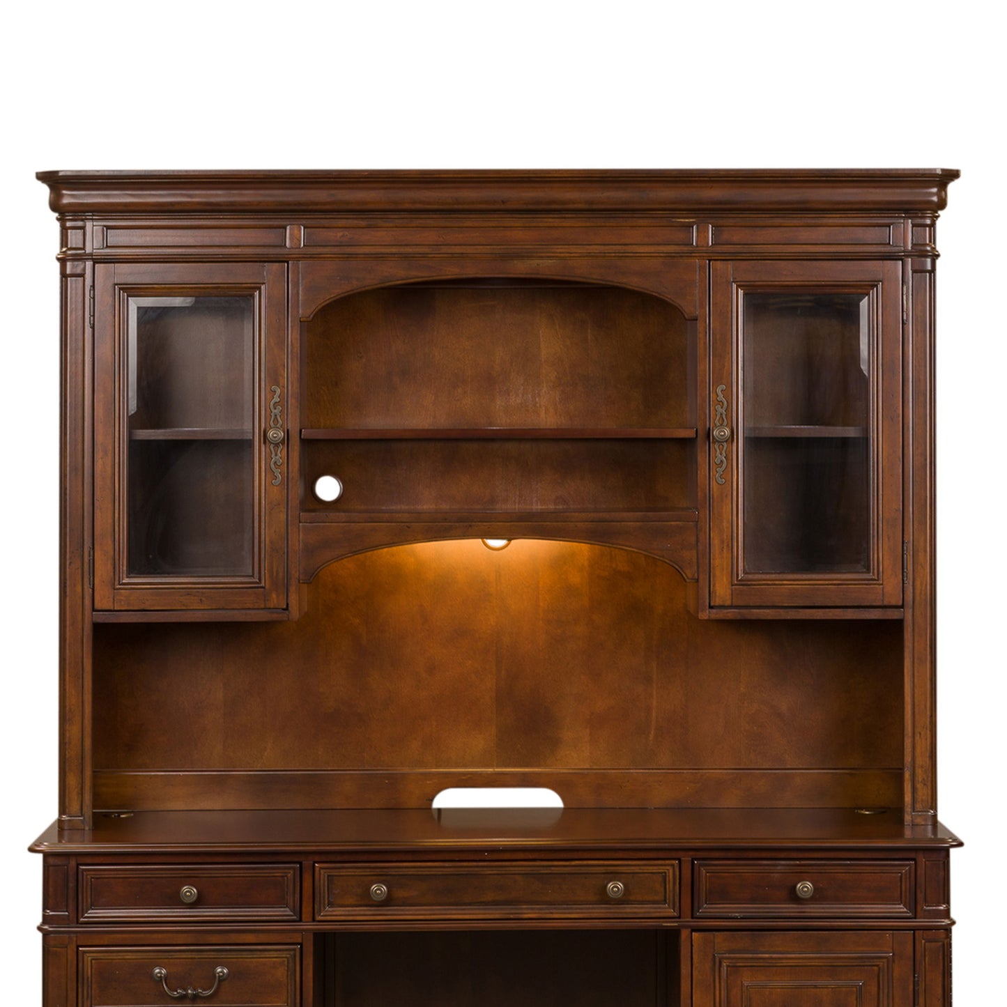 Brayton Manor - Jr Executive Credenza Hutch - Dark Brown - Hornell Furniture Outlet