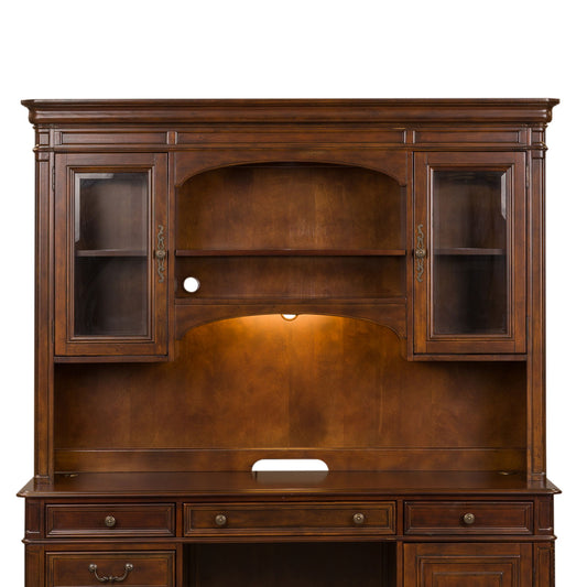 Brayton Manor - Jr Executive Credenza Hutch - Dark Brown - Hornell Furniture Outlet