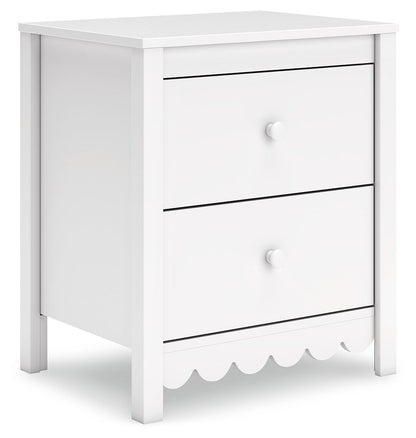 Hallityn - White - Two Drawer Night Stand - Hornell Furniture Outlet
